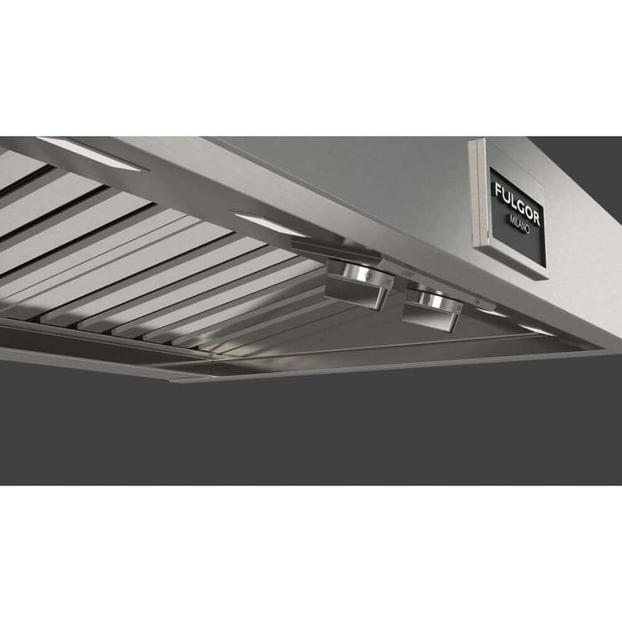 Fulgor Milano 30 in. 600 CFM Professional Under Cabinet Range Hood with Knob Control in Stainless Steel -F6PH30S2