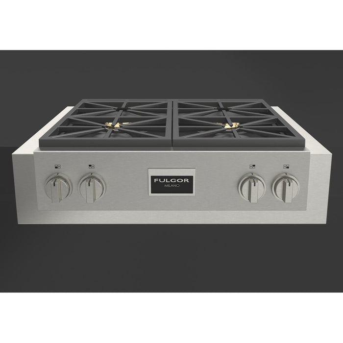 Fulgor Milano 30 in. 600 Professional Series All Gas Rangetop in Stainless Steel - F6GRT304S1