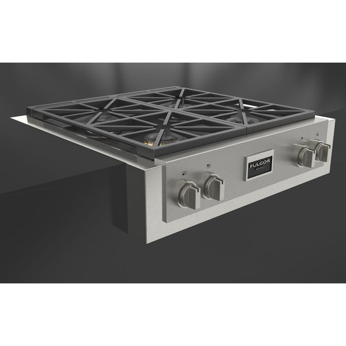 Fulgor Milano 30 in. 600 Professional Series All Gas Rangetop in Stainless Steel - F6GRT304S1