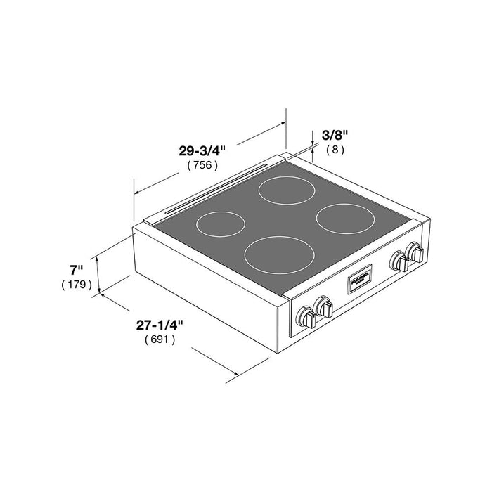 Fulgor Milano 30 in. 600 Professional Series Induction Rangetop in Stainless Steel with Glass Ceramic Top - F6IRT304S1