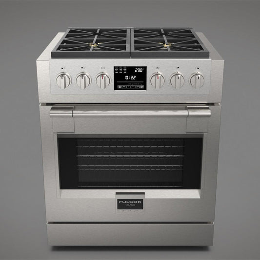 Fulgor Milano 30 in. 600 Series Dual Fuel Range with 4 Burners in Stainless Steel - F6PDF304S1