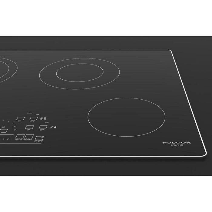 Fulgor Milano 30 in. 600 Series Electric Cooktop with 4 Burners and Glass Ceramic Cooktop in Stainless Steel - F6RT30S2