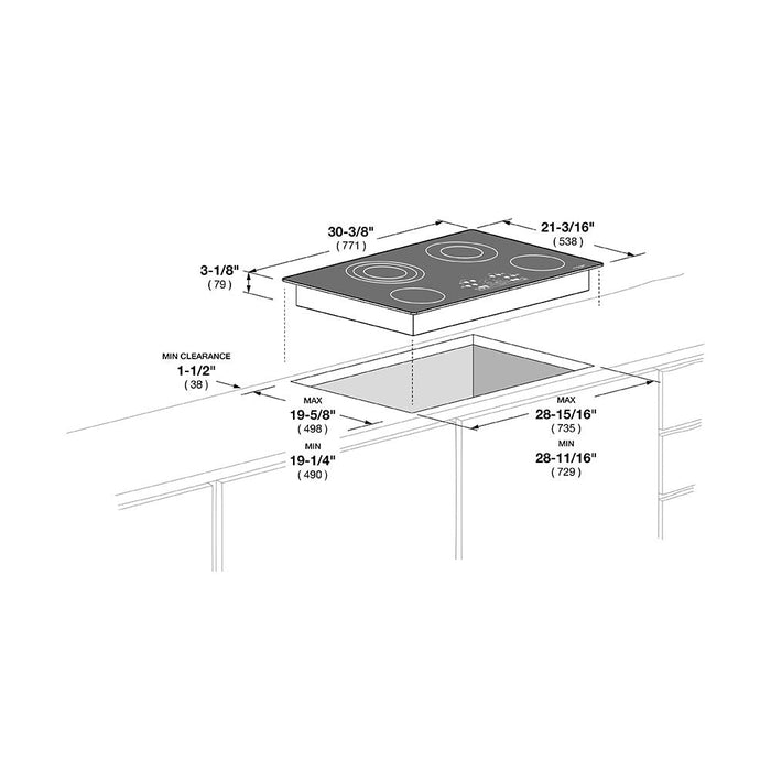 Fulgor Milano 30 in. 600 Series Electric Cooktop with 4 Burners and Glass Ceramic Cooktop in Stainless Steel - F6RT30S2