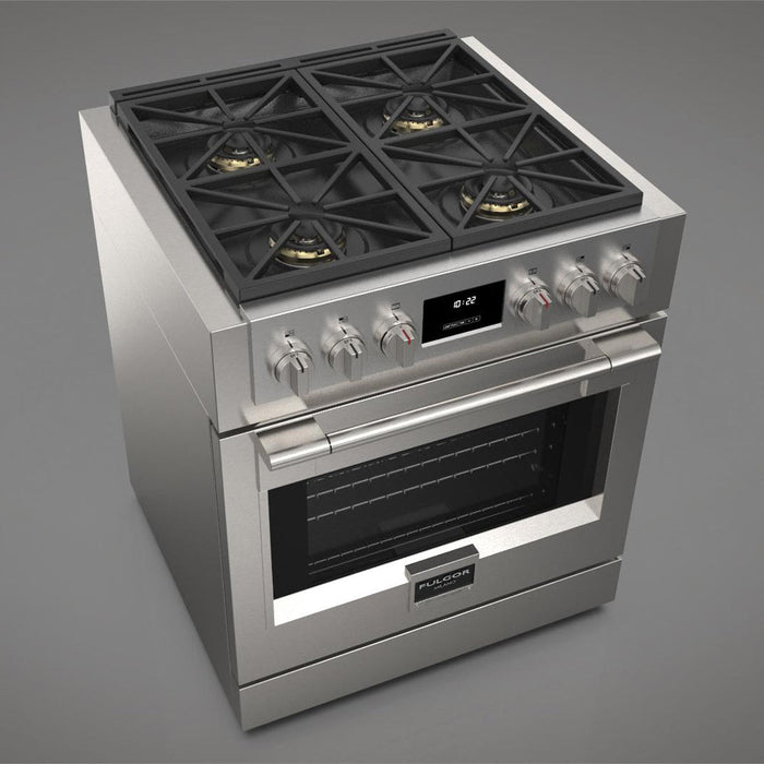 Fulgor Milano 30 in. 600 Series Pro All Gas Range with 4 Burners in Stainless Steel - F6PGR304S2