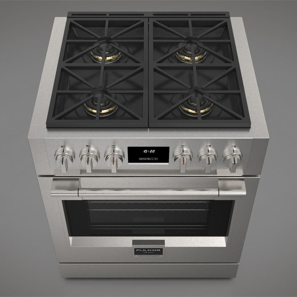 Fulgor Milano 30 in. 600 Series Pro All Gas Range with 4 Burners in Stainless Steel - F6PGR304S2