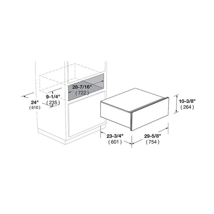 Fulgor Milano 30 in. 700 Series Warming Drawer - F7DWD30S1