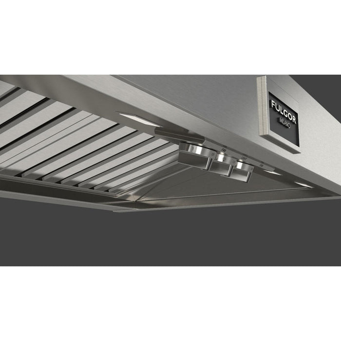 Fulgor Milano 36 in. 1000 CFM Professional Under Cabinet Range Hood with Knob Control in Stainless Steel - F6PH36DS1