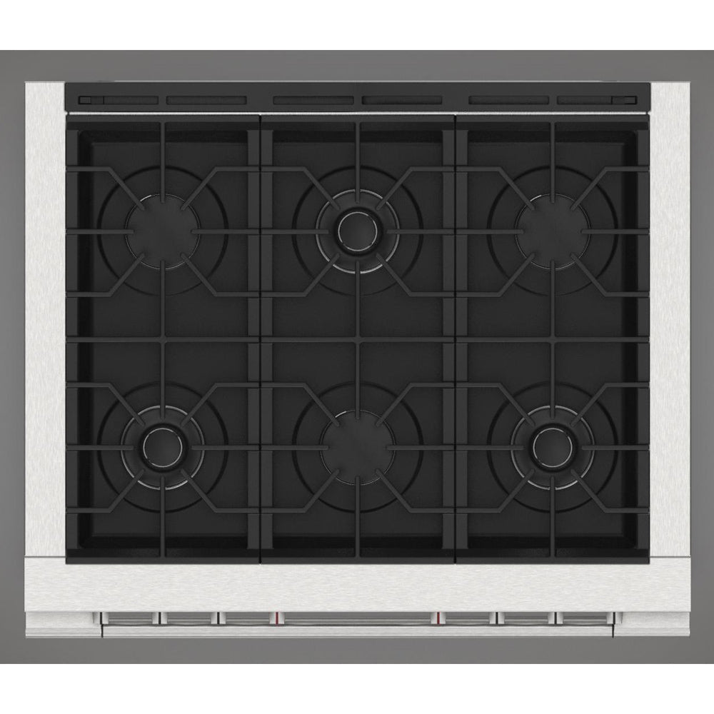 Fulgor Milano 36 in. 400 Series Accento Dual Fuel Range in Stainless Steel -F4PDF366S1