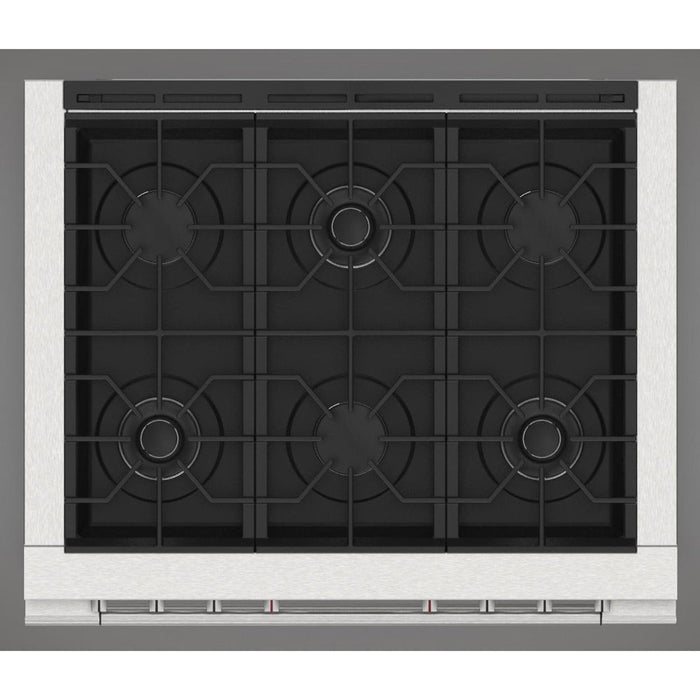 Fulgor Milano 36 in. 400 Series Accento Dual Fuel Range in Stainless Steel -F4PDF366S1