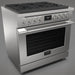 Fulgor Milano 36 in. 400 Series Accento Dual Fuel Range in Stainless Steel -F4PDF366S1