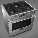 Fulgor Milano 36 in. 400 Series Accento Dual Fuel Range in Stainless Steel -F4PDF366S1