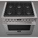 Fulgor Milano 36 in. 400 Series Accento Dual Fuel Range in Stainless Steel -F4PDF366S1