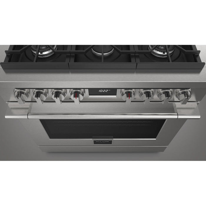 Fulgor Milano 36 in. 400 Series Accento Dual Fuel Range in Stainless Steel -F4PDF366S1