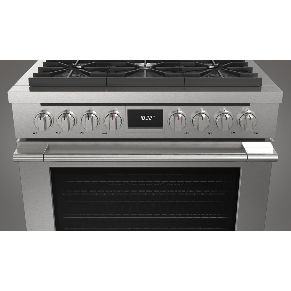 Fulgor Milano 36 in. 400 Series Accento Dual Fuel Range in Stainless Steel -F4PDF366S1