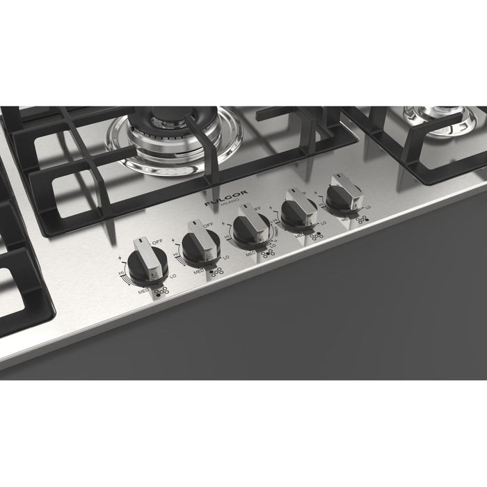 Fulgor Milano 36 in. 400 Series Gas Cooktop with 5 Burners in Stainless Steel -F4GK36S1