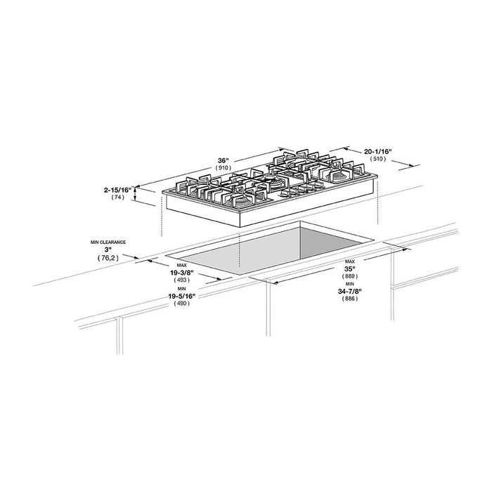 Fulgor Milano 36 in. 400 Series Gas Cooktop with 5 Burners in Stainless Steel -F4GK36S1