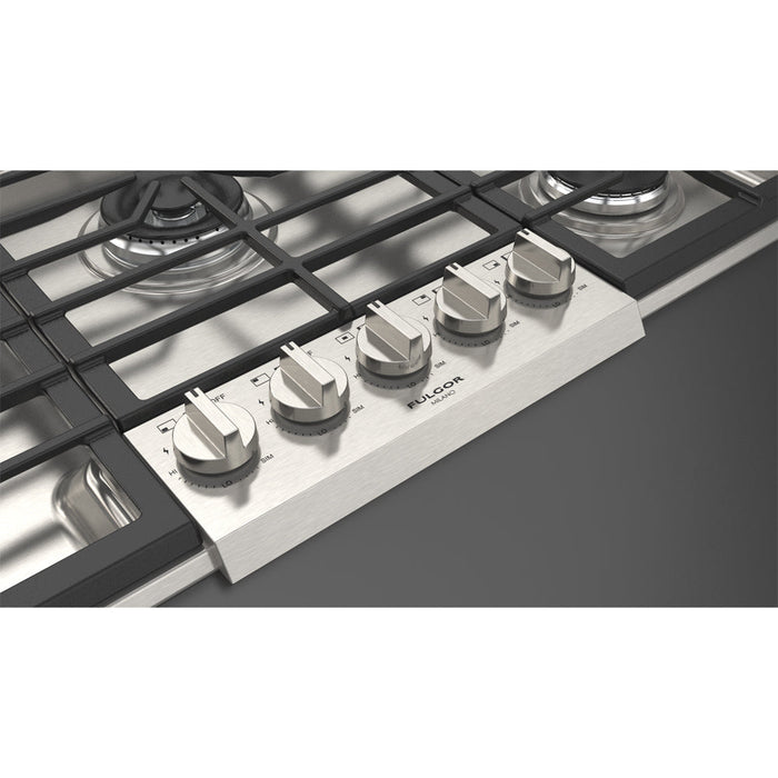 Fulgor Milano 36 in. 400 Series Gas Cooktop with 5 Burners in Stainless Steel - F4PGK365S1