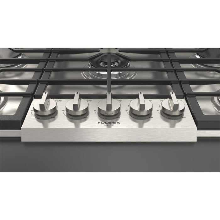 Fulgor Milano 36 in. 400 Series Gas Cooktop with 5 Burners in Stainless Steel - F4PGK365S1