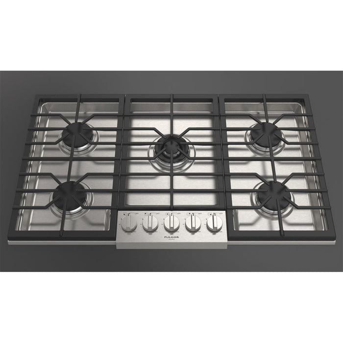 Fulgor Milano 36 in. 400 Series Gas Cooktop with 5 Burners in Stainless Steel - F4PGK365S1