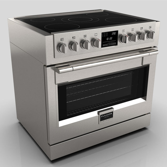 Fulgor Milano 36 in. 600 Series All Electric Induction Range in Stainless Steel - F6PIR365S1