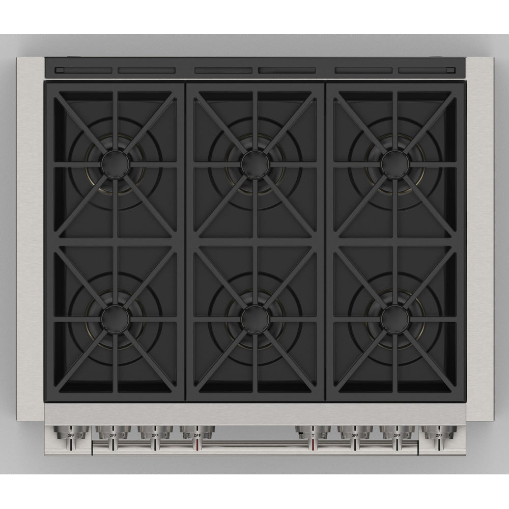 Fulgor Milano 36 in. 600 Series Dual Fuel Range with 6 Burners in Stainless Steel - F6PDF366S1