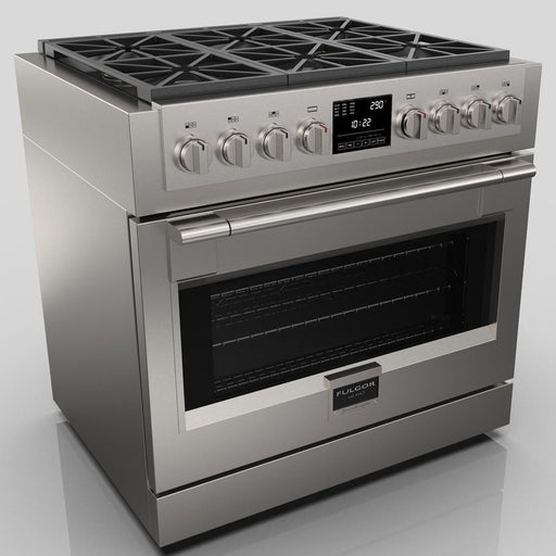 Fulgor Milano 36 in. 600 Series Dual Fuel Range with 6 Burners in Stainless Steel - F6PDF366S1