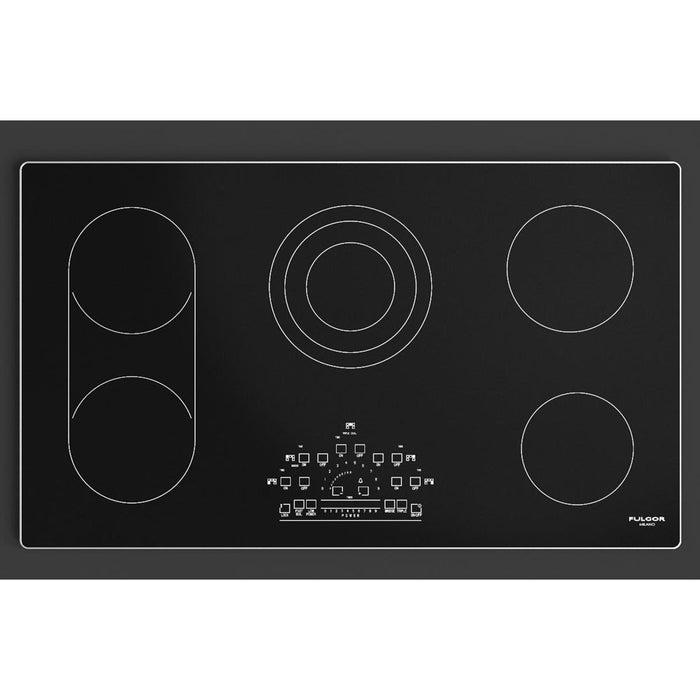 Fulgor Milano 36 in. 600 Series Electric Cooktop with 5 Burners and Glass Ceramic Cooktop in Stainless Steel - F6RT36S2