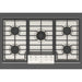 Fulgor Milano 36 in. 600 Series Gas Cooktop with 5 Burners in Stainless Steel - F6PGK365S1