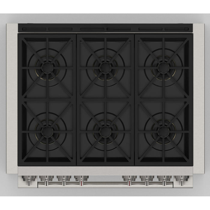 Fulgor Milano 36 in. 600 Series Pro All Gas Range with 6 Burners in Stainless Steel - F6PGR366S2