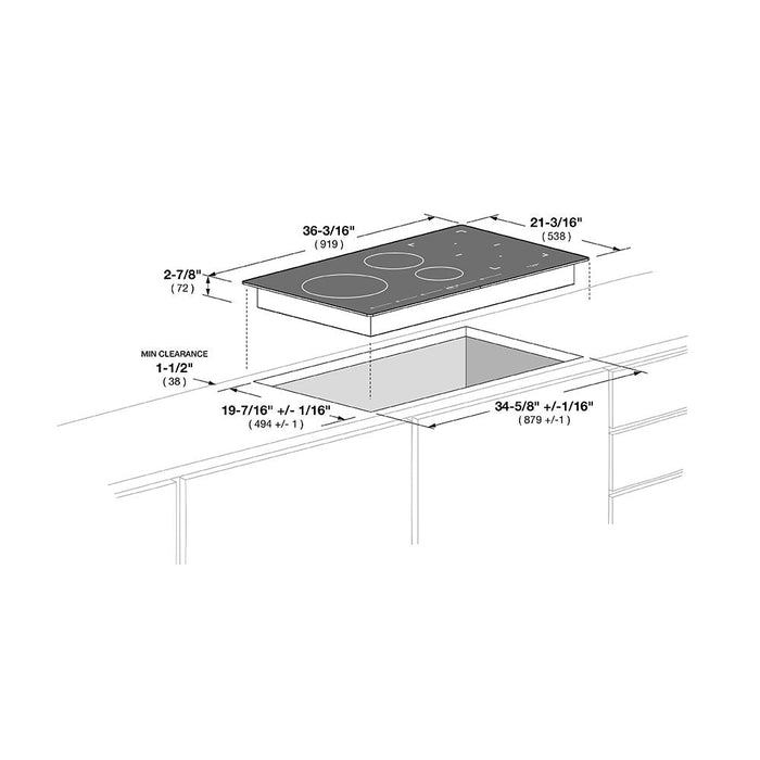 Fulgor Milano 36 in. 700 Series Induction Cooktop with 5 Induction Elements - F7IT36S1