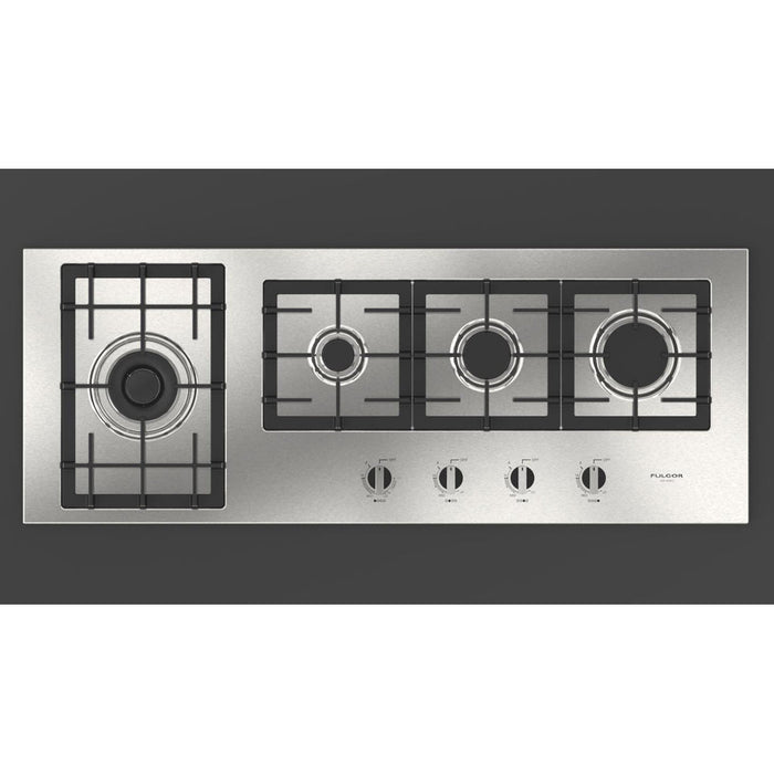 Fulgor Milano 42 in. 400 Series Gas Cooktop with 4 Burners in Stainless Steel - F4GK42S1