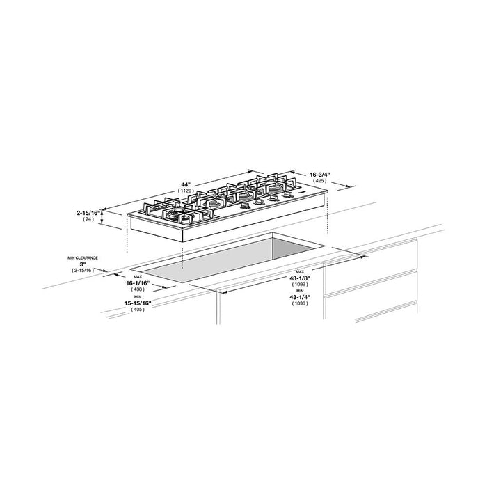 Fulgor Milano 42 in. 400 Series Gas Cooktop with 4 Burners in Stainless Steel - F4GK42S1