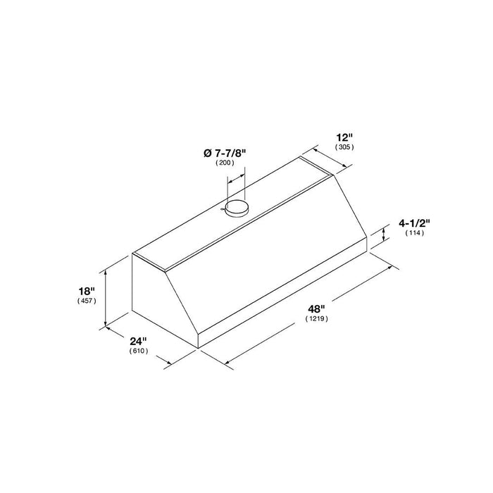 Fulgor Milano 48 in. 1000 CFM Professional Under Cabinet Range Hood with Knob Control in Stainless Steel - F6PH48DS1