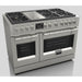 Fulgor Milano 48 in. 600 Series Dual Fuel Range with 6 Burners and Trilaminate Griddle in Stainless Steel - F6PDF486GS1