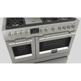 Fulgor Milano 48 in. 600 Series Dual Fuel Range with 6 Burners and Trilaminate Griddle in Stainless Steel - F6PDF486GS1