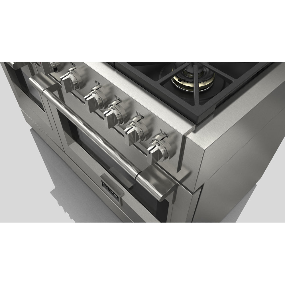 Fulgor Milano 48 in. 600 Series Dual Fuel Range with 6 Burners and Trilaminate Griddle in Stainless Steel - F6PDF486GS1