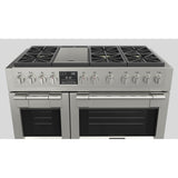 Fulgor Milano 48 in. 600 Series Dual Fuel Range with 6 Burners and Trilaminate Griddle in Stainless Steel - F6PDF486GS1