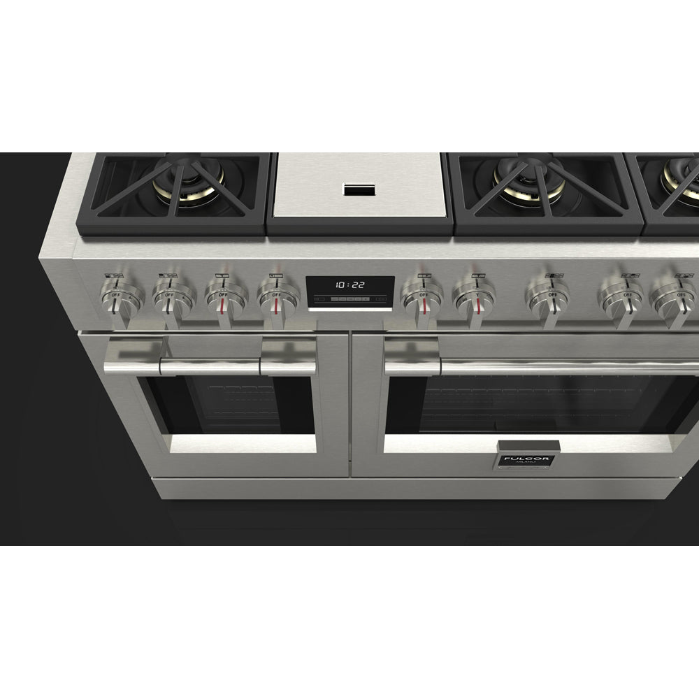 Fulgor Milano 48 in. 600 Series Pro All Gas Range with 6 Burners and Trilaminate Griddle in Stainless Steel - F6PGR486GS2