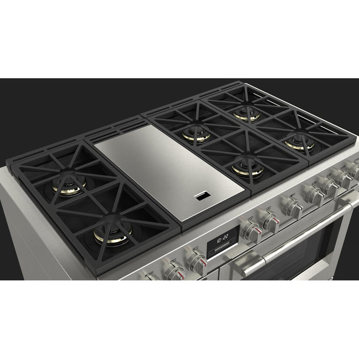 Fulgor Milano 48 in. 600 Series Pro All Gas Range with 6 Burners and Trilaminate Griddle in Stainless Steel - F6PGR486GS2