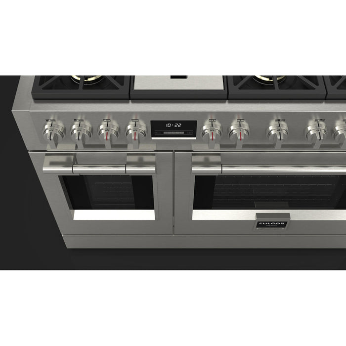 Fulgor Milano 48 in. 600 Series Pro All Gas Range with 6 Burners and Trilaminate Griddle in Stainless Steel - F6PGR486GS2