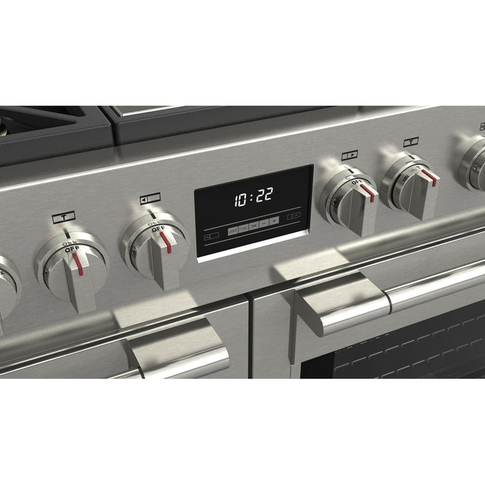 Fulgor Milano 48 in. 600 Series Pro All Gas Range with 6 Burners and Trilaminate Griddle in Stainless Steel - F6PGR486GS2