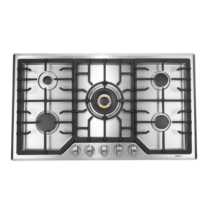 ROBAM 36-Inch 5 Burners Gas Cooktop in Stainless Steel - G515