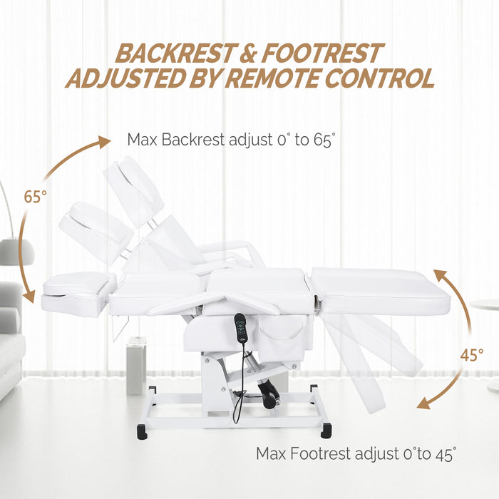 OmySalon 75in Fully Electric Remote Adjustable Facial Massage Bed - G59000339+G59000340+G59000341