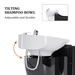 OmySalon BU1211 Electric Shampoo Bowl and Chair Backwash Unit with Reclining Legrest & Tilting Porcelain Shampoo Sink - G59000381+G59000382+G59000383