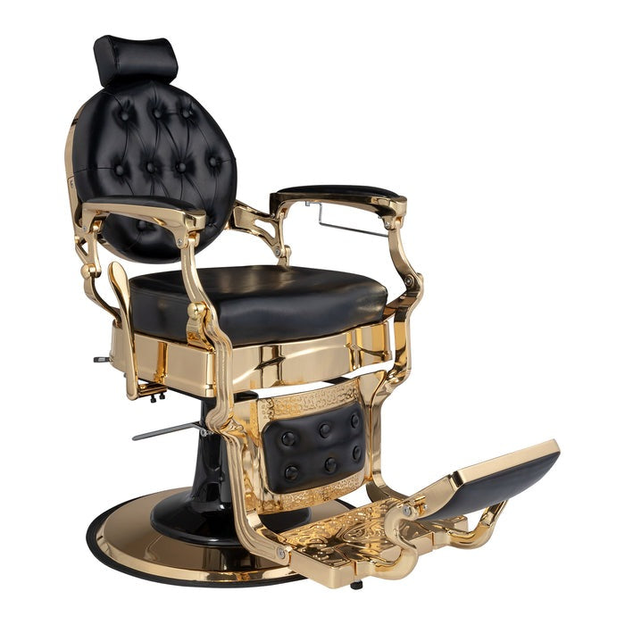 OmySalon BC1601 Vintage Style Heavy Duty Hydraulic Recline Barber Chair - G59000497+G59000498