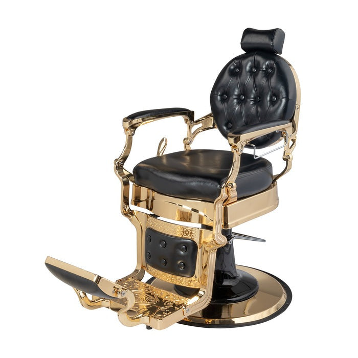 OmySalon BC1601 Vintage Style Heavy Duty Hydraulic Recline Barber Chair - G59000497+G59000498