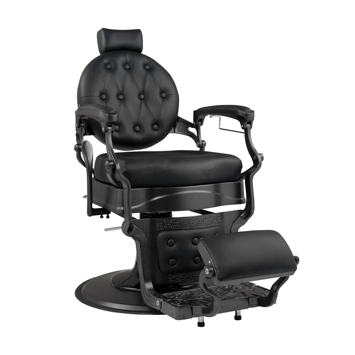 OmySalon BC1601 Vintage Style Heavy Duty Hydraulic Recline Barber Chair - G59000497+G59000498