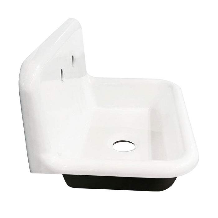 Kingston Brass 30 in. Cast Iron Single Bowl Wall Mount Sink, White - GCLWS302019