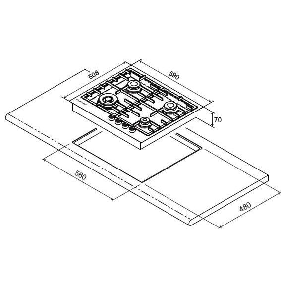 Kleenmaid GCT6030 60cm Stainless Steel Gas Cooktop