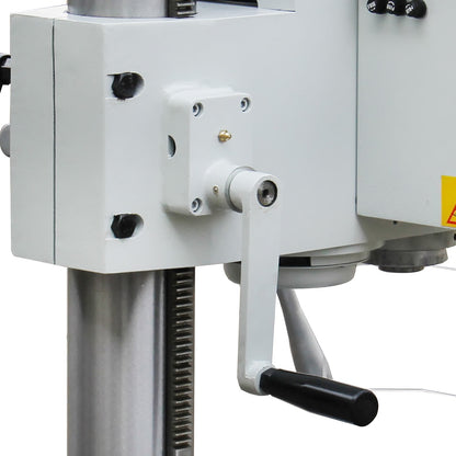 KAKA INDUSTRIAL Floor Drill Press, 0.9kW 220V 3-Phase Gear Head, 8-Speed (130-3200 RPM), Cast Iron Benchtop, 1inch GD-25 Steel Drilling and Milling, MT3 Taper, DRO Depth Control - 190017